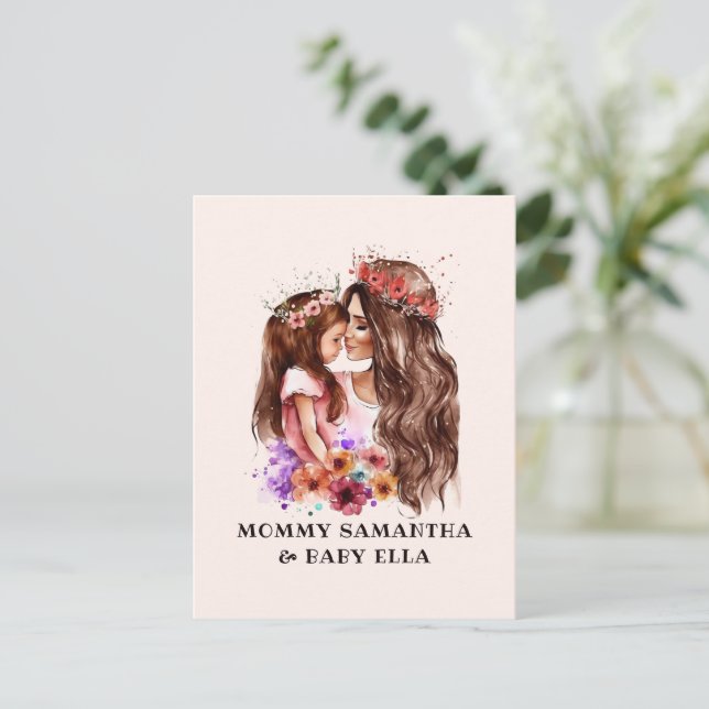 Carte Postale Bond adorable maman et fille (6) (Debout devant)