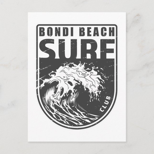 Carte Postale Bondi Beach Surf Club Australie Emblem (Devant)