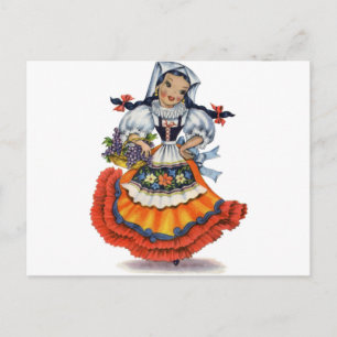 Carte Postale Boneca espanhola antiga