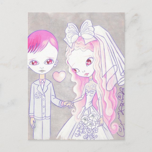 Carte Postale Bonheur de mariage (Devant)