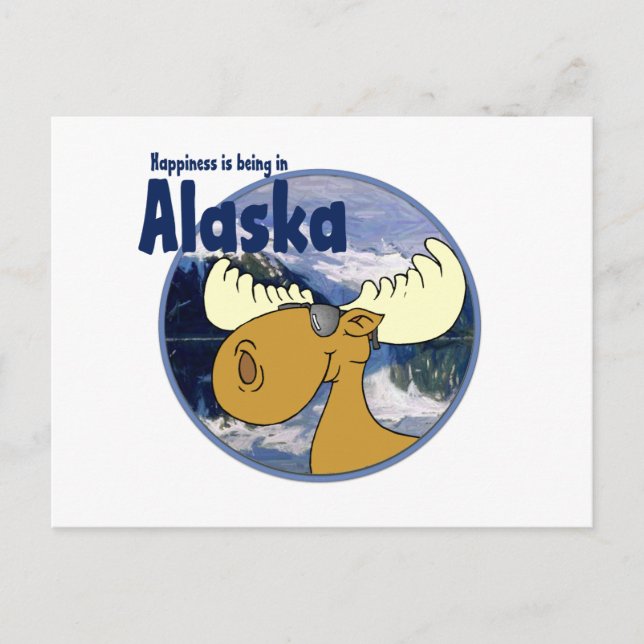 Carte Postale Bonheur Moose - Alaska (Devant)