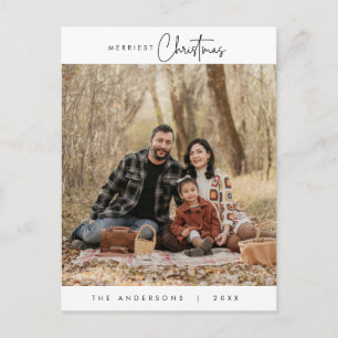 Carte Postale Bonheur Salutation Merriest Christmas Family Photo