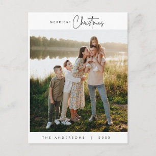Carte Postale Bonheur Salutation Merriest Christmas Family Photo