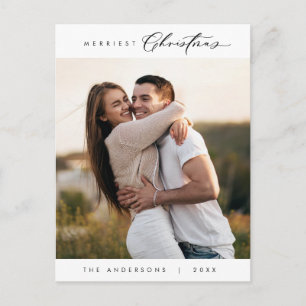 Carte Postale Bonheur Salutation Merriest Christmas Family Photo