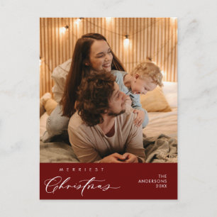 Carte Postale Bonheur Salutation Merriest Christmas Family Photo