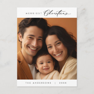 Carte Postale Bonheur Salutation Merriest Christmas Family Photo