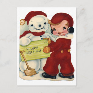 Carte Postale Bonhomme de neige