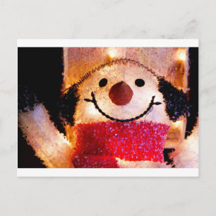 CARTE POSTALE BONHOMME DE NEIGE