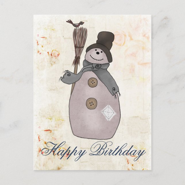 Carte Postale Bonhomme de neige (Devant)