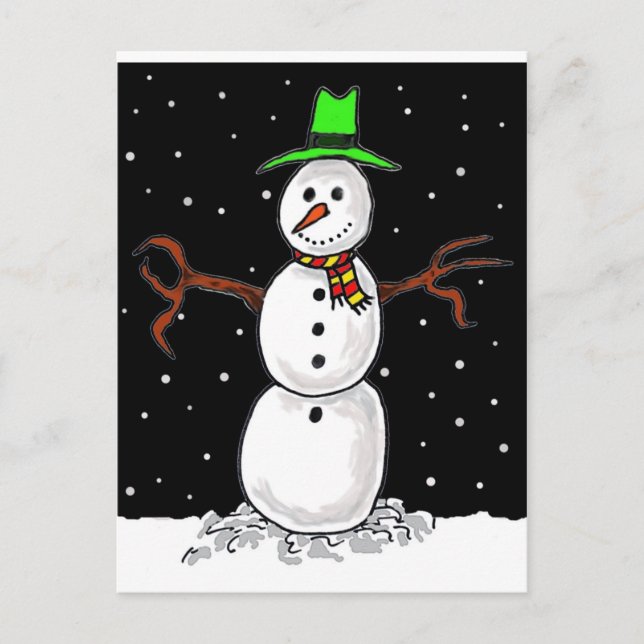 Carte Postale Bonhomme de neige (Devant)
