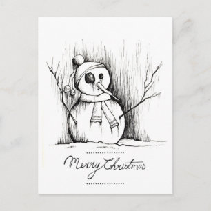 Carte Postale bonhomme de neige