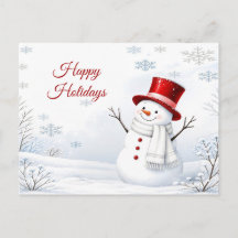Bonhomme de neige au chapeau rouge