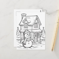 Bonhomme de neige festif coloriage pour enfants 