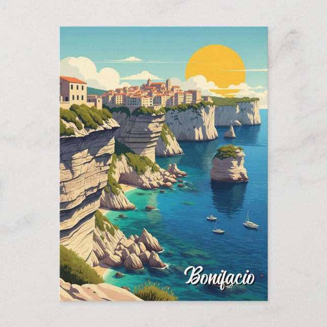 Carte Postale Bonifacio Corse France Voyage (Devant)