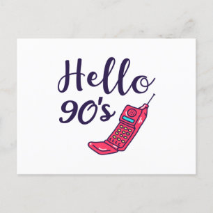 Carte Postale Bonjour 90s Cellphone