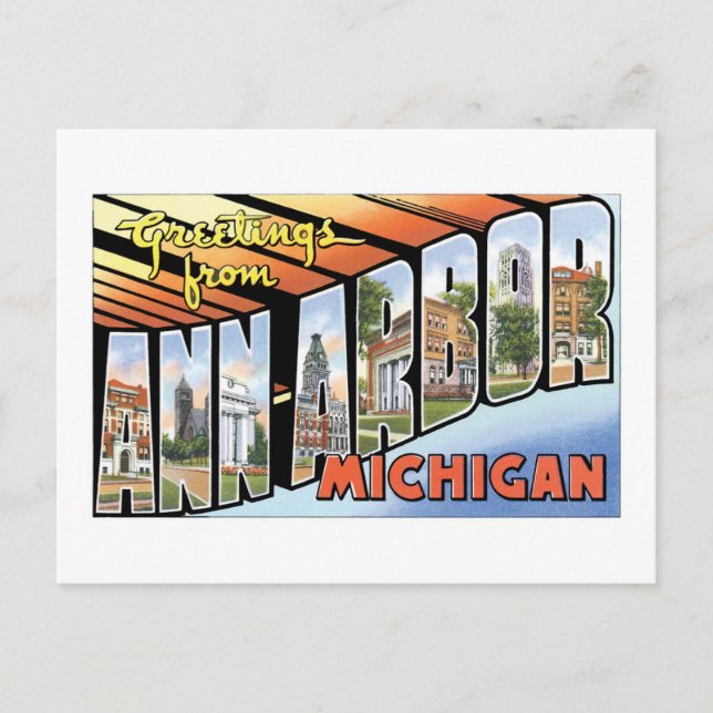 Carte Postale Bonjour à Ann Arbor, Michigan! (Devant)