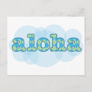 Carte Postale Bonjour à Hawaiian - Aloha avec motif Jacquard