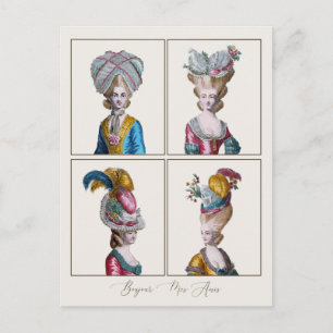 Carte Postale Bonjour Ami Marie Antoinette Fashion