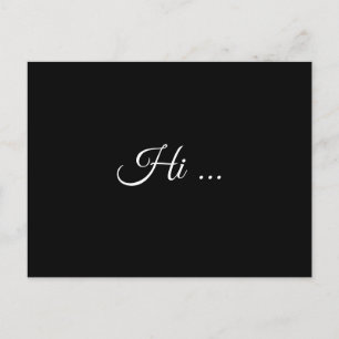 Carte Postale Bonjour Black Chalk Design de Script Moderne