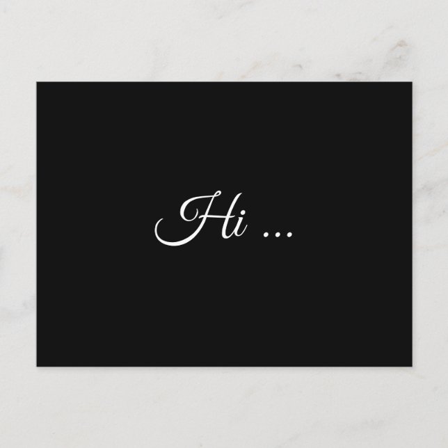 Carte Postale Bonjour Black Chalk Design de Script Moderne (Devant)