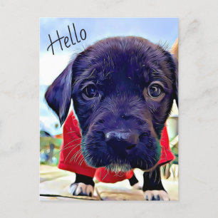Carte Postale Bonjour chiot