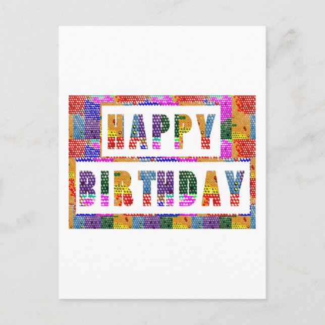 Carte Postale BONJOUR D'ANNIVERSAIRE : Artist Created Font n Col (Devant)