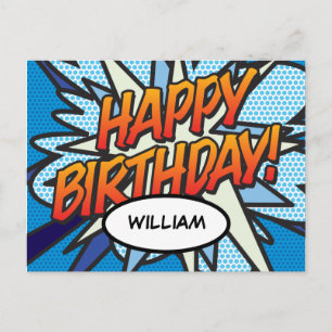 Carte Postale BONJOUR D'ANNIVERSAIRE BD Pop Art