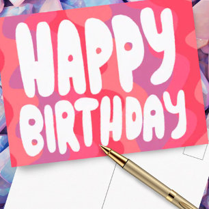Carte Postale BONJOUR D'ANNIVERSAIRE Colorful Bubble Lettres Ann