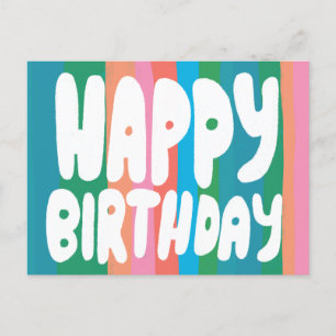 Carte Postale BONJOUR D'ANNIVERSAIRE Colorful Bubble Lettres Ann