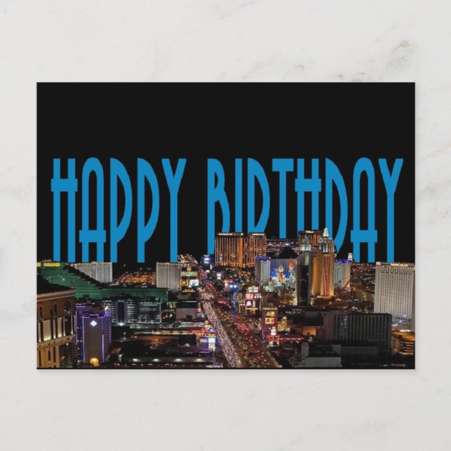 Carte Postale BONJOUR D'ANNIVERSAIRE Las Vegas Postcard (Devant)