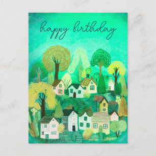 Carte Postale BONJOUR D'ANNIVERSAIRE Mignonne Illustration du vi
