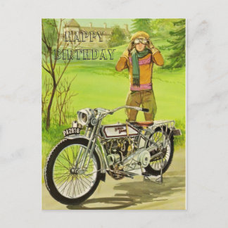 CARTE POSTALE BONJOUR D'ANNIVERSAIRE MOTORCYCLE
