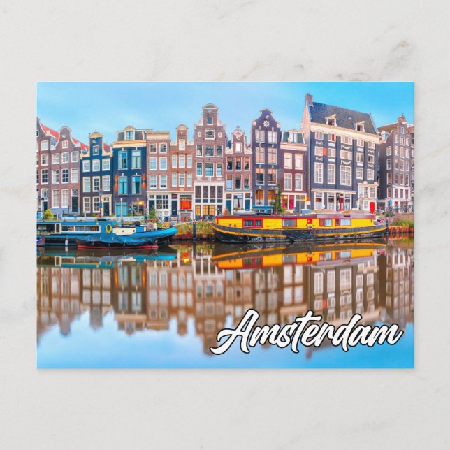Carte Postale Bonjour De Belle Amsterdam, Pays-Bas (Devant)
