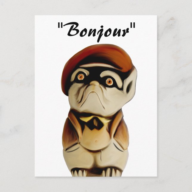 Carte postale Bonjour de chien français (Devant)