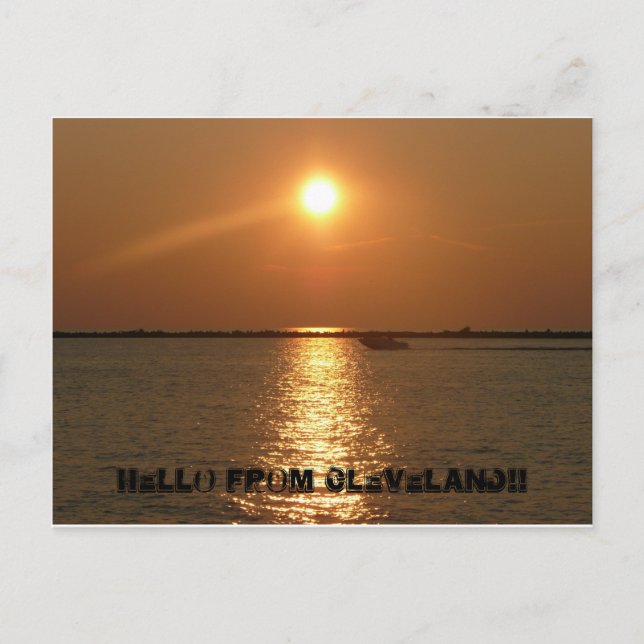 Carte Postale Bonjour de Cleveland - Sunset (Devant)