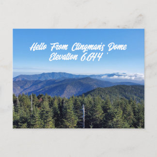 Carte Postale Bonjour de Clingman Dome Great Smoky Mountains