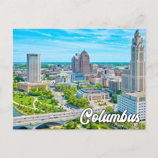 Carte Postale Bonjour De Columbus, Ohio, États-Unis (Devant)