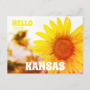 Carte Postale Bonjour de Kansas Sunflower