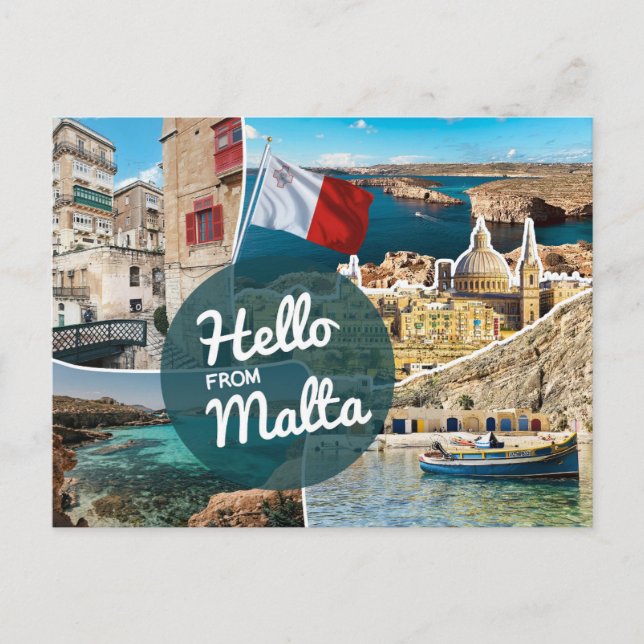Carte Postale Bonjour de Malte (Devant)