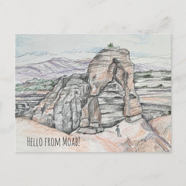 Carte Postale Bonjour de Moab Utah Delicate Arch Red Rock (Devant)
