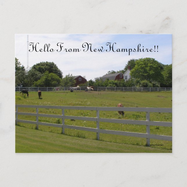 Carte Postale Bonjour De New Hampshire (Devant)