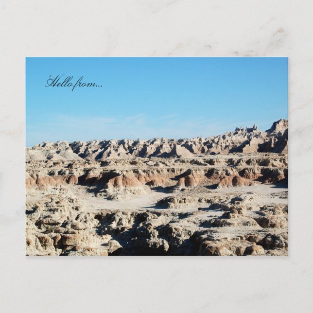 Carte Postale Bonjour de... Parc national des Badlands (Devant)