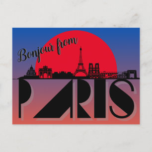 Carte Postale Bonjour de Paris Modern