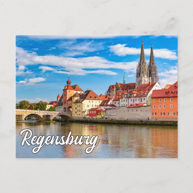 Carte Postale Bonjour De Regensburg, Allemagne (Devant)
