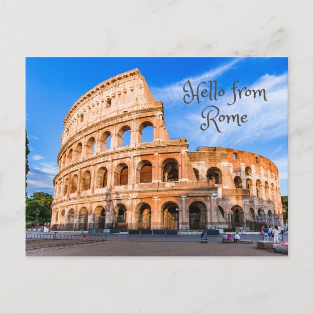 Carte Postale Bonjour de Rome, Italie. Colisée antique (Devant)