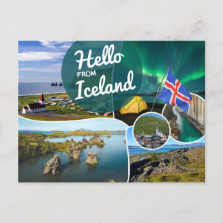 Carte Postale Bonjour d'Islande