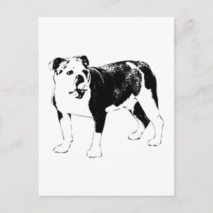 Carte Postale Bonjour en encre, chien postal