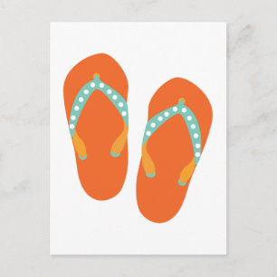 Carte Postale Bonjour Flip Flops
