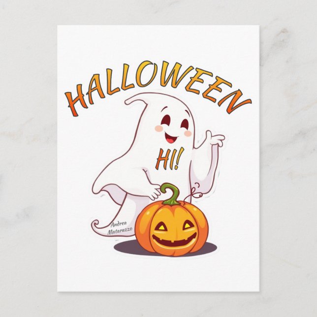 Carte Postale Bonjour ! Halloween (Devant)