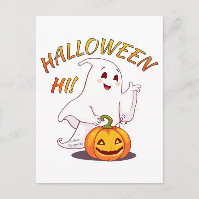 Carte Postale Bonjour ! Halloween (Devant)
